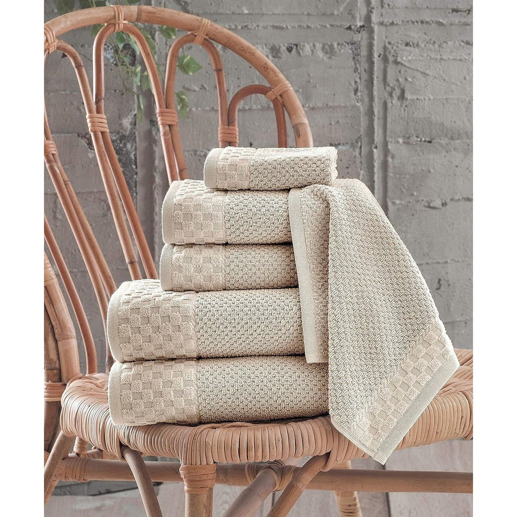 Collection de serviettes Boston en coton turc, luxueuses et douces, 2 grandes serviettes de bain, 2 débarbouillettes et 2 essuie-mains (lot de 6)