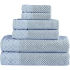 Collection de serviettes Boston en coton turc, luxueuses et douces, 2 grandes serviettes de bain, 2 débarbouillettes et 2 essuie-mains (lot de 6)