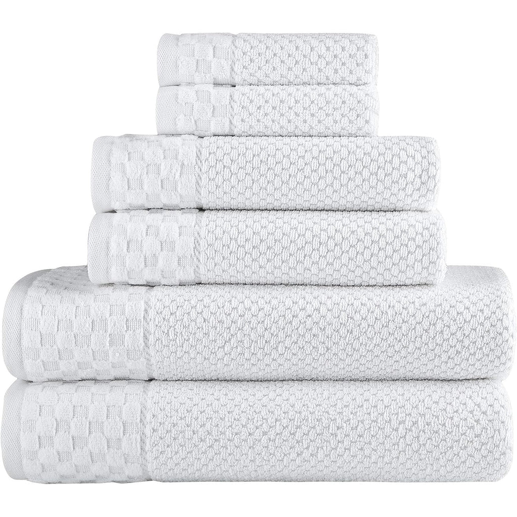 Collection de serviettes Boston en coton turc, luxueuses et douces, 2 grandes serviettes de bain, 2 débarbouillettes et 2 essuie-mains (lot de 6)