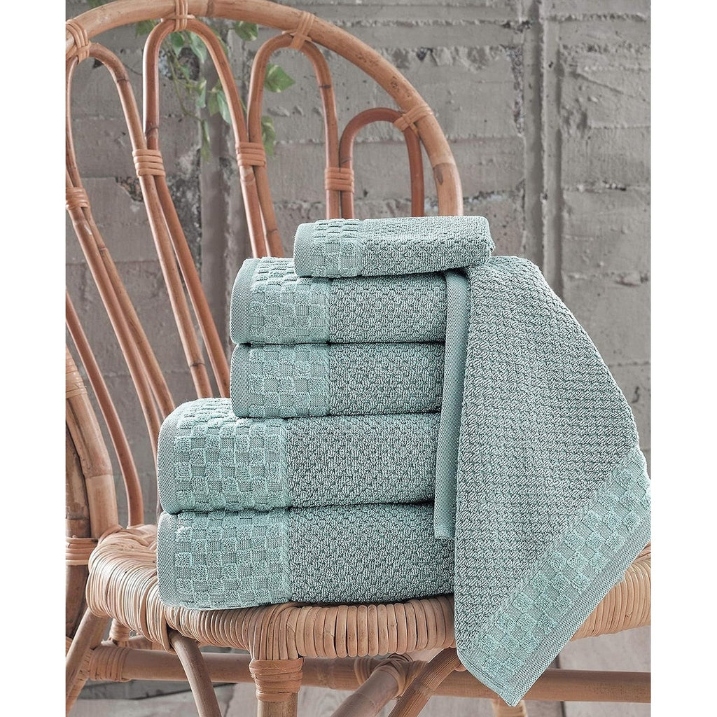 Collection de serviettes Boston en coton turc, luxueuses et douces, 2 grandes serviettes de bain, 2 débarbouillettes et 2 essuie-mains (lot de 6)