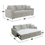 Canapé-lit gigogne en tissu bouclé gris