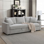 Canapé-lit gigogne en tissu bouclé gris