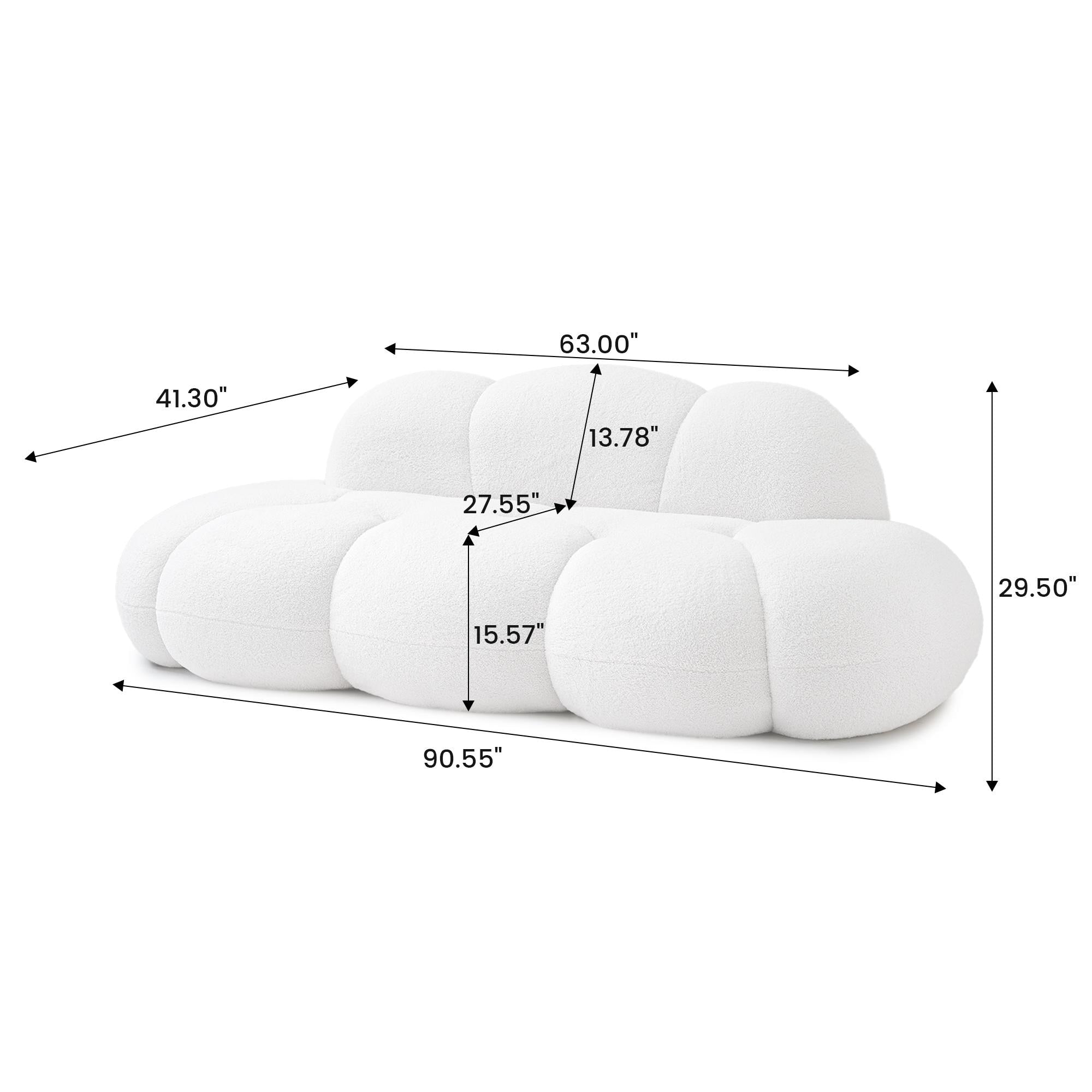 Canapé Cloud rembourré Boucle, canapé de sol moderne sans cadre