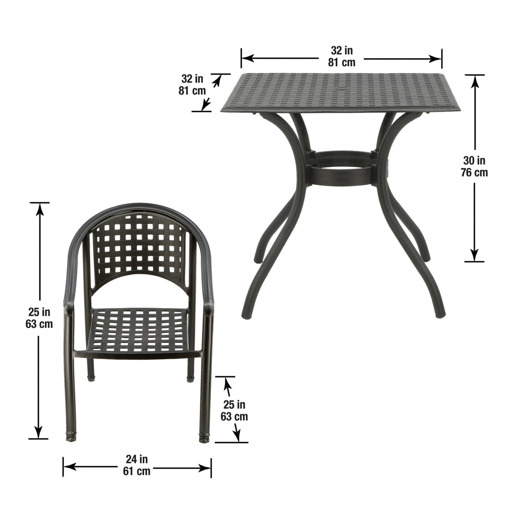 Ensemble de salle à manger toutes saisons 5 pièces de la collection Bourton par National Tree Company - 32 po