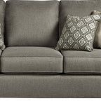 Canapé Bowen, polyester marron, 4 coussins décoratifs, 220 cm