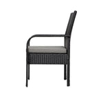 Ensemble de jardin bistro Bradbury Outdoor 3 pièces en osier avec coussins