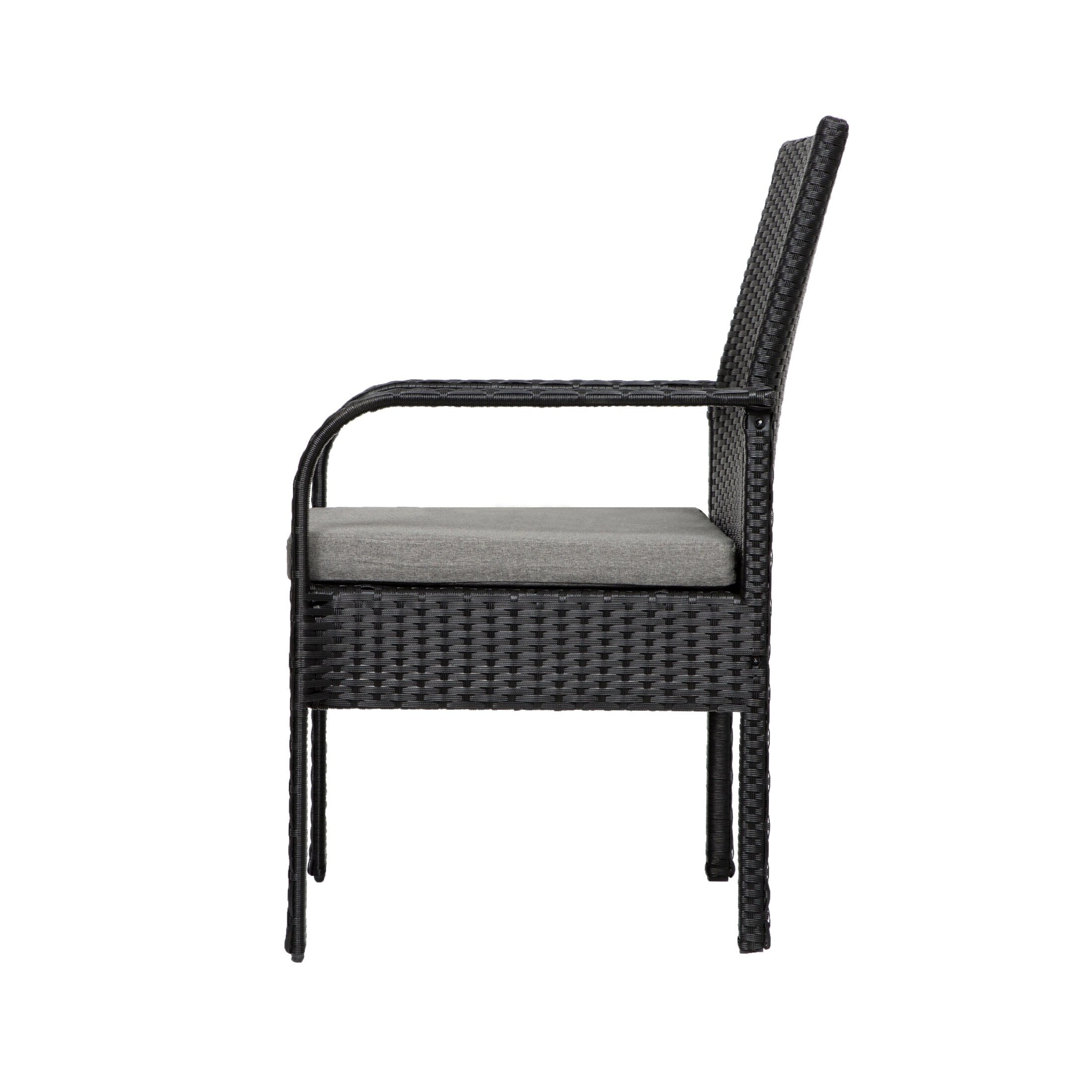 Ensemble de jardin bistro Bradbury Outdoor 3 pièces en osier avec coussins