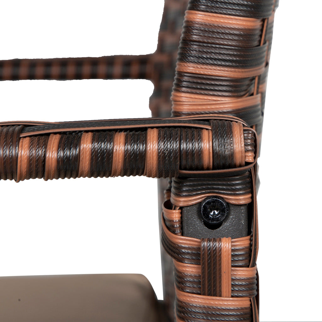 Ensemble de jardin bistro Bradbury Outdoor 3 pièces en osier avec coussins