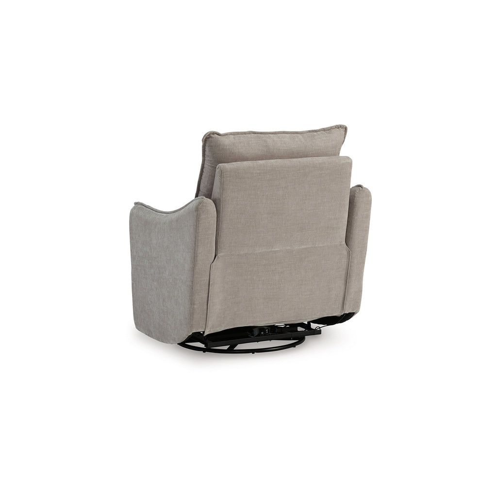 Fauteuil inclinable pivotant électrique Bradley, polyester gris, dossier coussiné