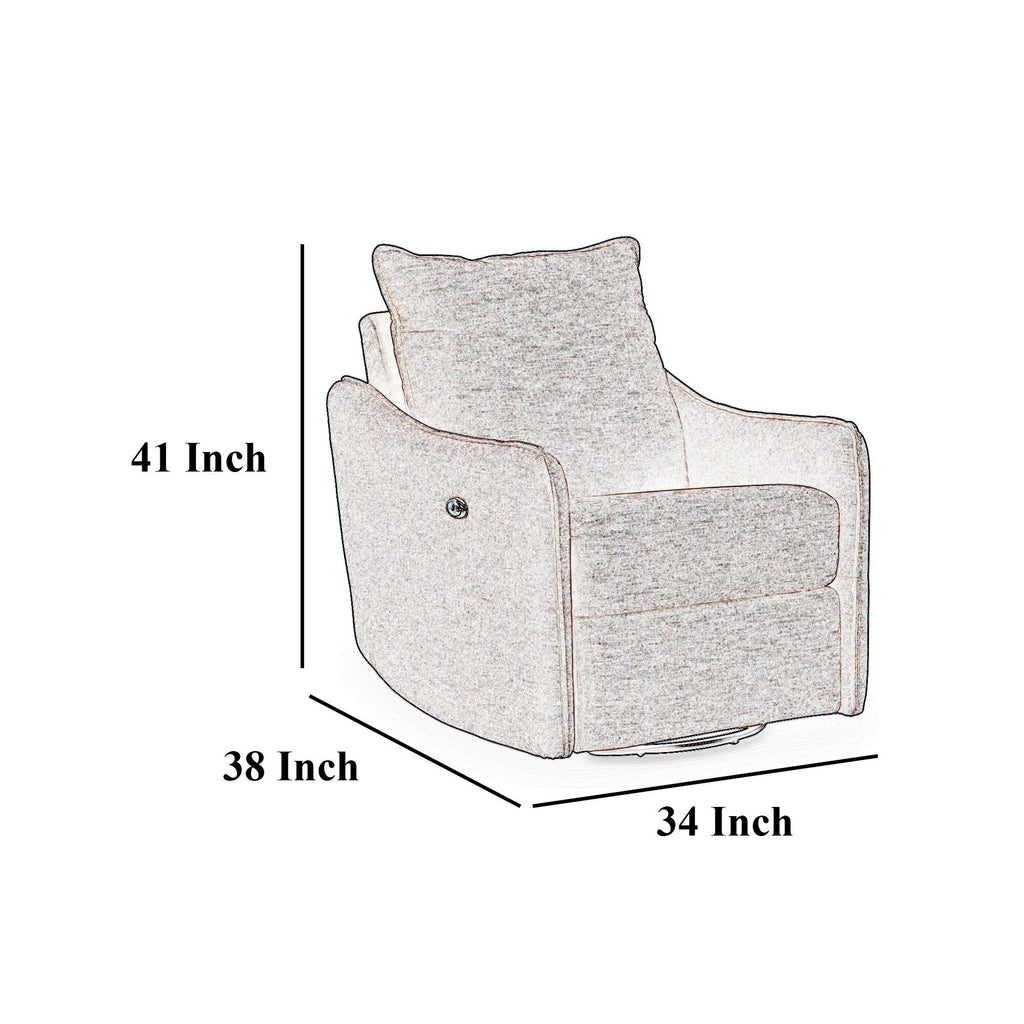Fauteuil inclinable pivotant électrique Bradley, polyester gris, dossier coussiné