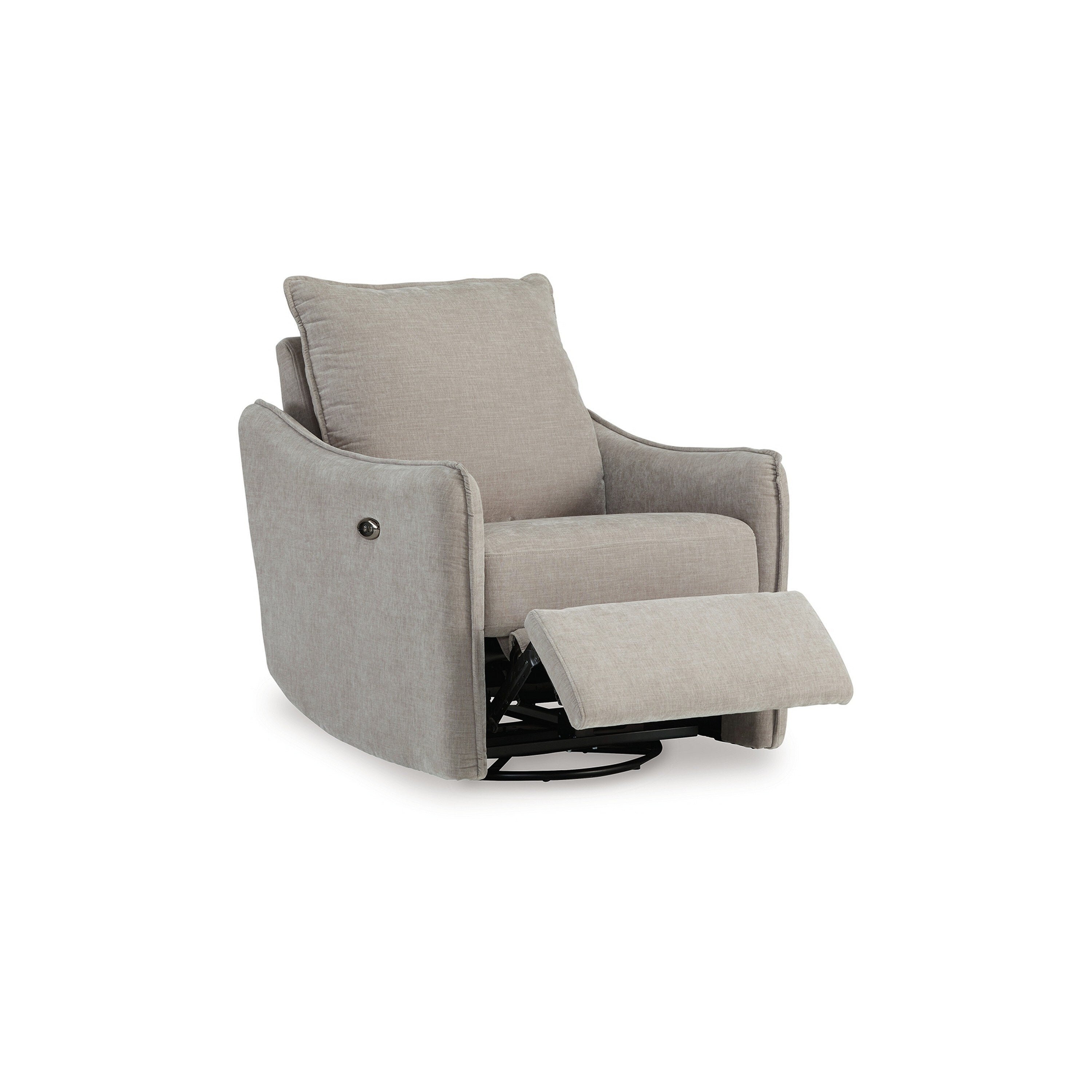 Fauteuil inclinable pivotant électrique Bradley, polyester gris, dossier coussiné