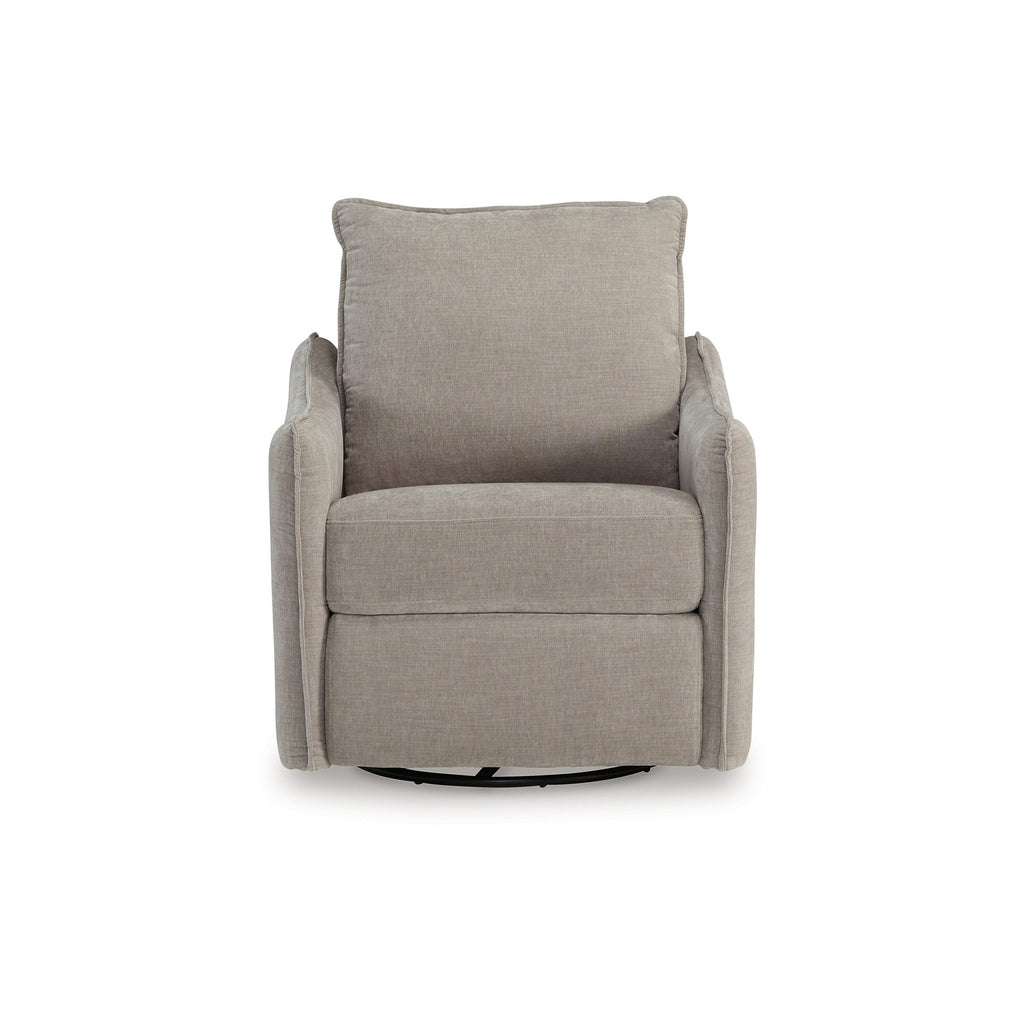 Fauteuil inclinable pivotant électrique Bradley, polyester gris, dossier coussiné