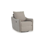 Fauteuil inclinable pivotant électrique Bradley, polyester gris, dossier coussiné