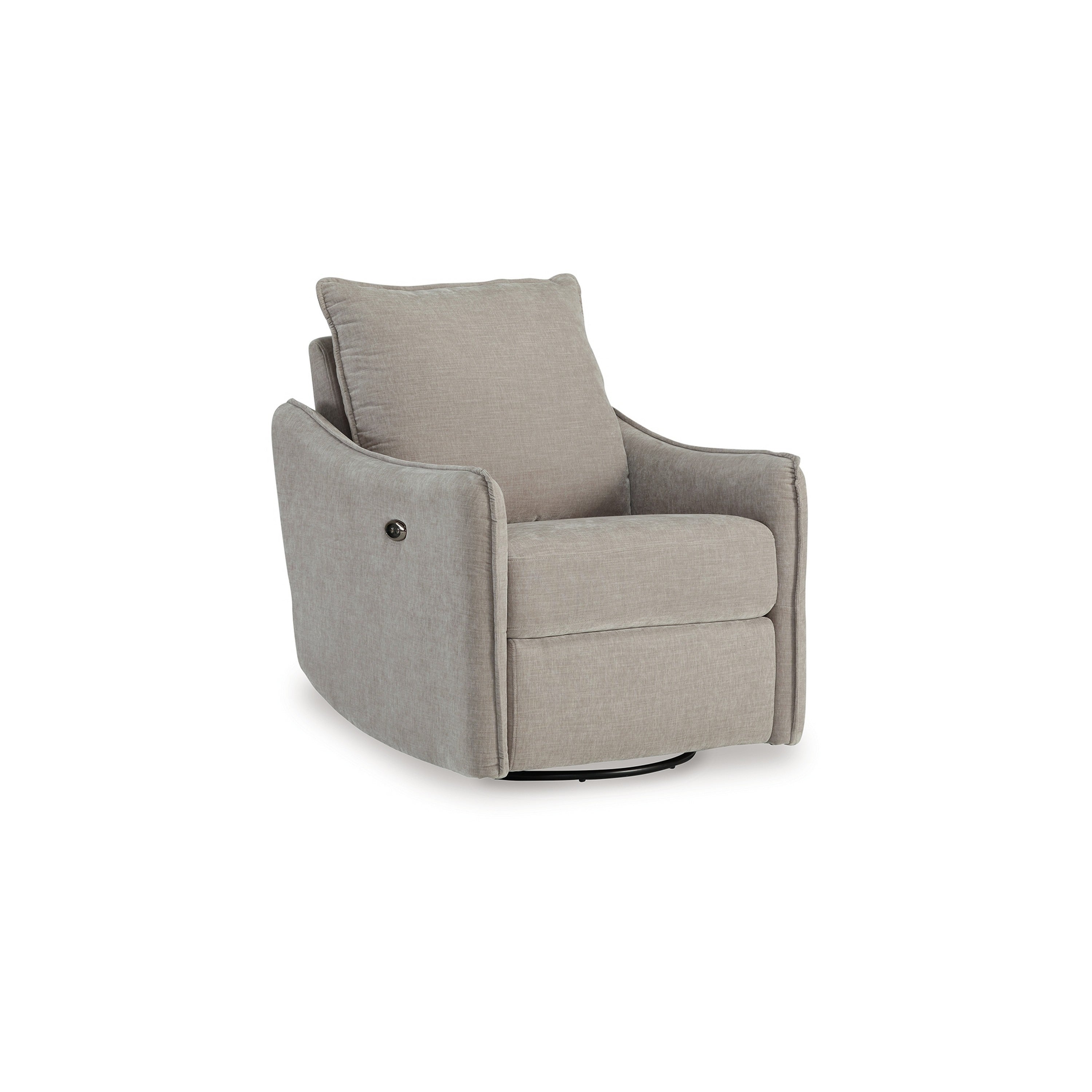 Fauteuil inclinable pivotant électrique Bradley, polyester gris, dossier coussiné