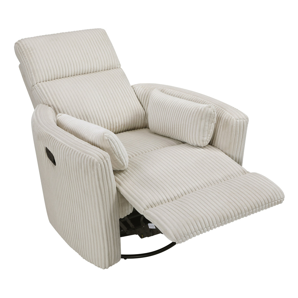 Fauteuil inclinable manuel pivotant en velours côtelé Braidy