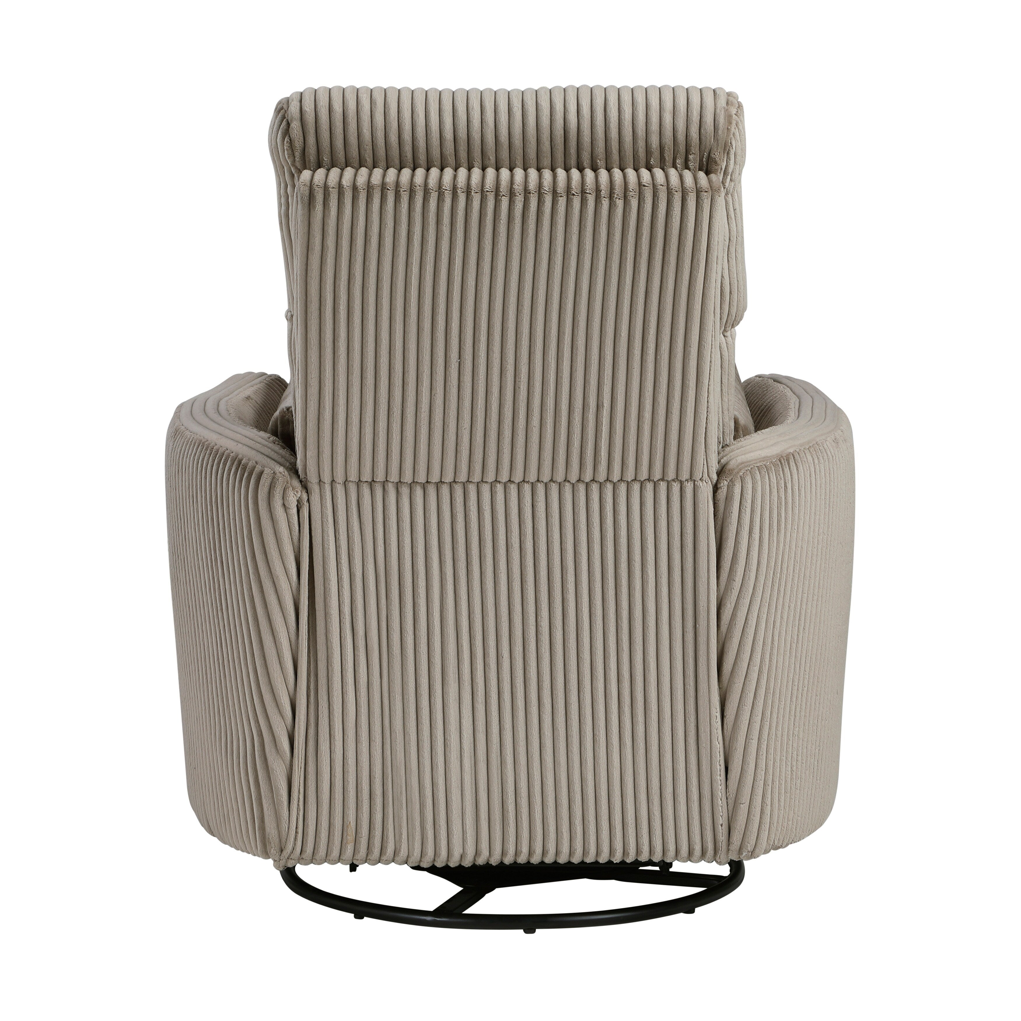 Fauteuil inclinable manuel pivotant en velours côtelé Braidy