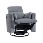 Fauteuil inclinable manuel pivotant en velours côtelé Braidy