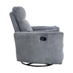 Fauteuil inclinable manuel pivotant en velours côtelé Braidy
