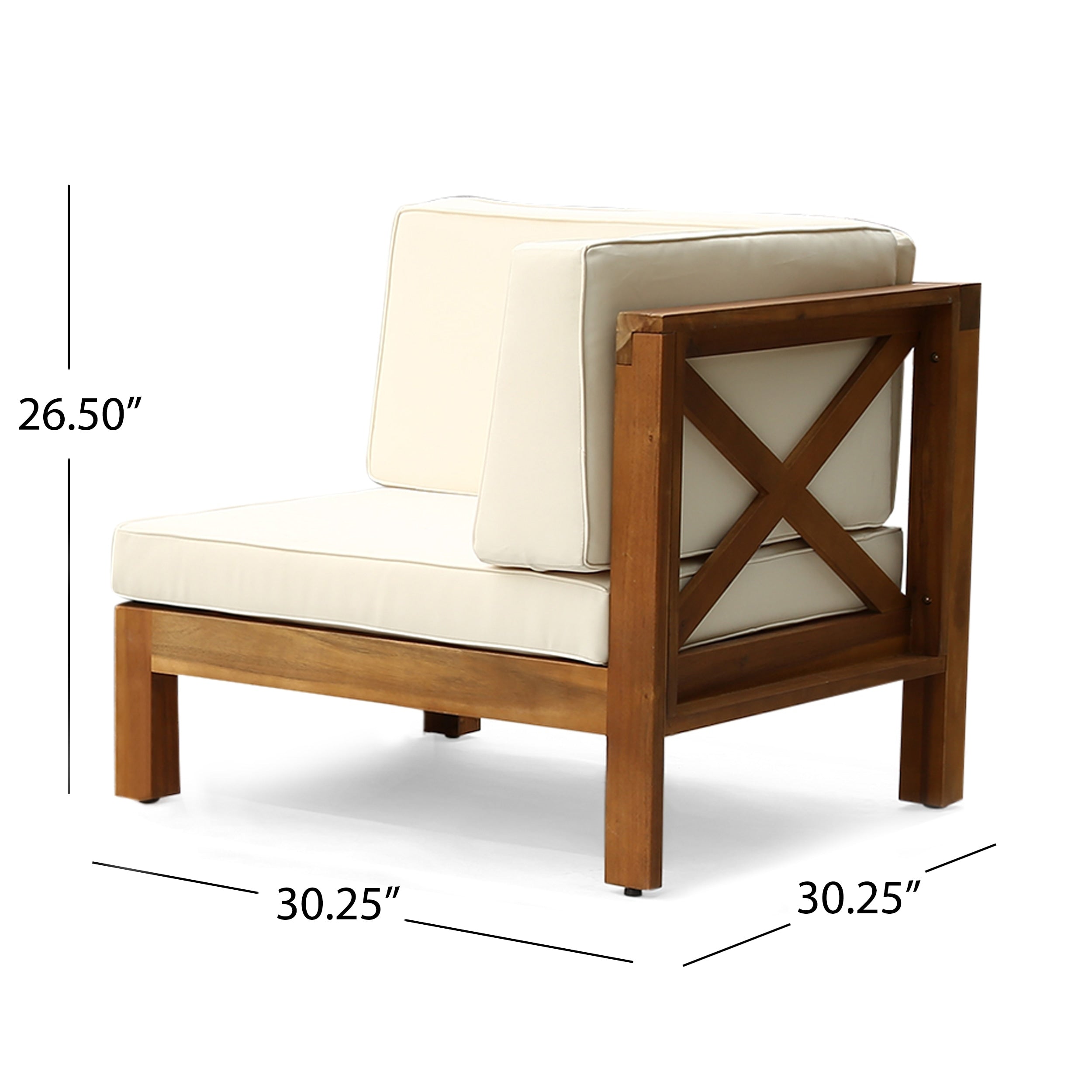 Ensemble de canapés d'extérieur 3 places en bois d'acacia Brava avec table basse et coussins par Christopher Knight Home