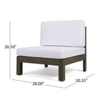 Ensemble de canapés d'extérieur 3 places en bois d'acacia Brava avec table basse et coussins par Christopher Knight Home