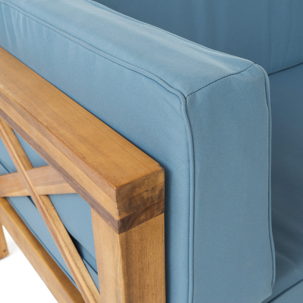 Ensemble de salon de jardin sectionnel Brava Acacia par Christopher Knight Home - 88,50 L x 88,50 l x 26,50 H