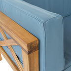 Ensemble de salon de jardin sectionnel Brava Acacia par Christopher Knight Home - 88,50 L x 88,50 l x 26,50 H