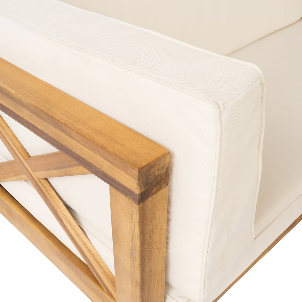 Ensemble de salon de jardin sectionnel Brava Acacia par Christopher Knight Home - 88,50 L x 88,50 l x 26,50 H