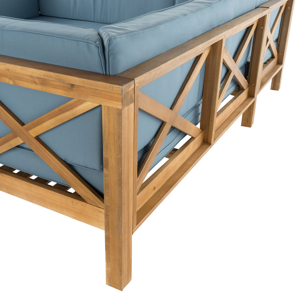 Ensemble de salon de jardin sectionnel Brava Acacia par Christopher Knight Home - 88,50 L x 88,50 l x 26,50 H