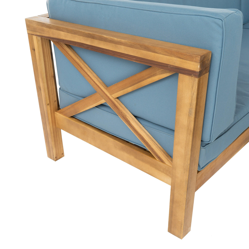 Ensemble de salon de jardin sectionnel Brava Acacia par Christopher Knight Home - 88,50 L x 88,50 l x 26,50 H