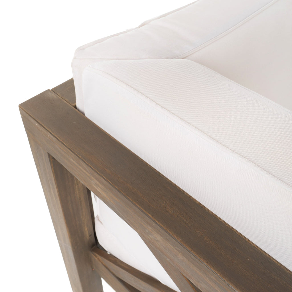 Ensemble de salon de jardin sectionnel Brava Acacia par Christopher Knight Home - 88,50 L x 88,50 l x 26,50 H