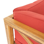 Ensemble de salon de jardin sectionnel Brava Acacia par Christopher Knight Home - 88,50 L x 88,50 l x 26,50 H