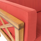 Ensemble de salon de jardin sectionnel Brava Acacia par Christopher Knight Home - 88,50 L x 88,50 l x 26,50 H