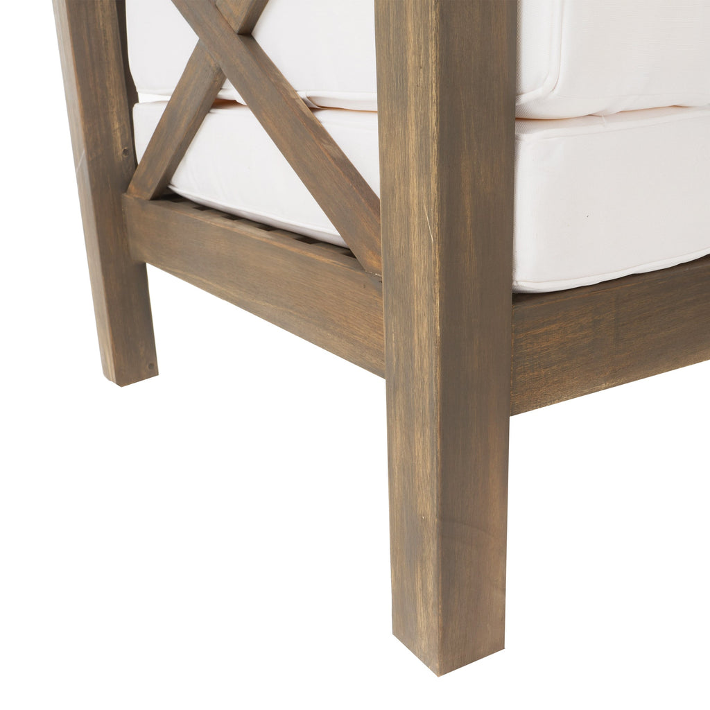 Ensemble de salon de jardin sectionnel Brava Acacia par Christopher Knight Home - 88,50 L x 88,50 l x 26,50 H