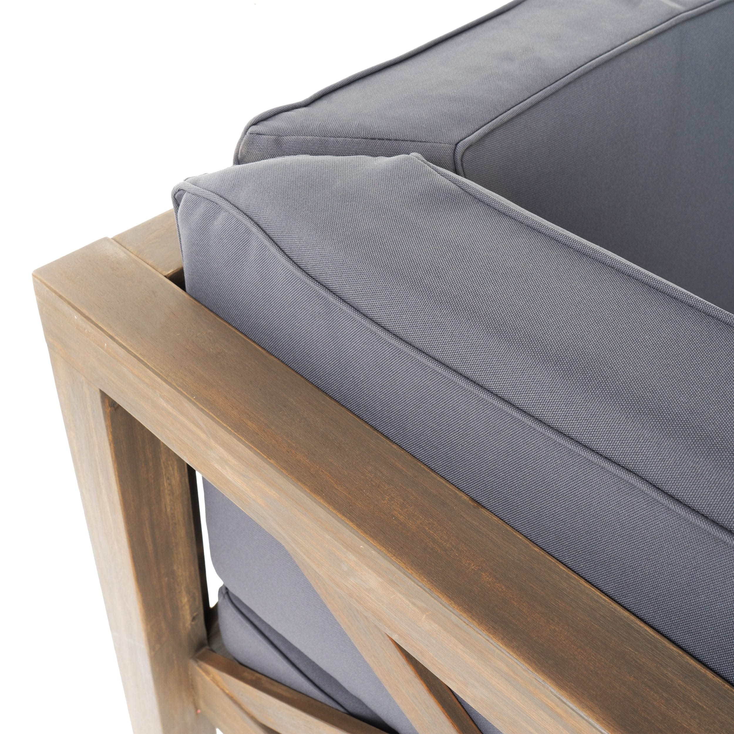 Ensemble de salon de jardin sectionnel Brava Acacia par Christopher Knight Home - 88,50 L x 88,50 l x 26,50 H