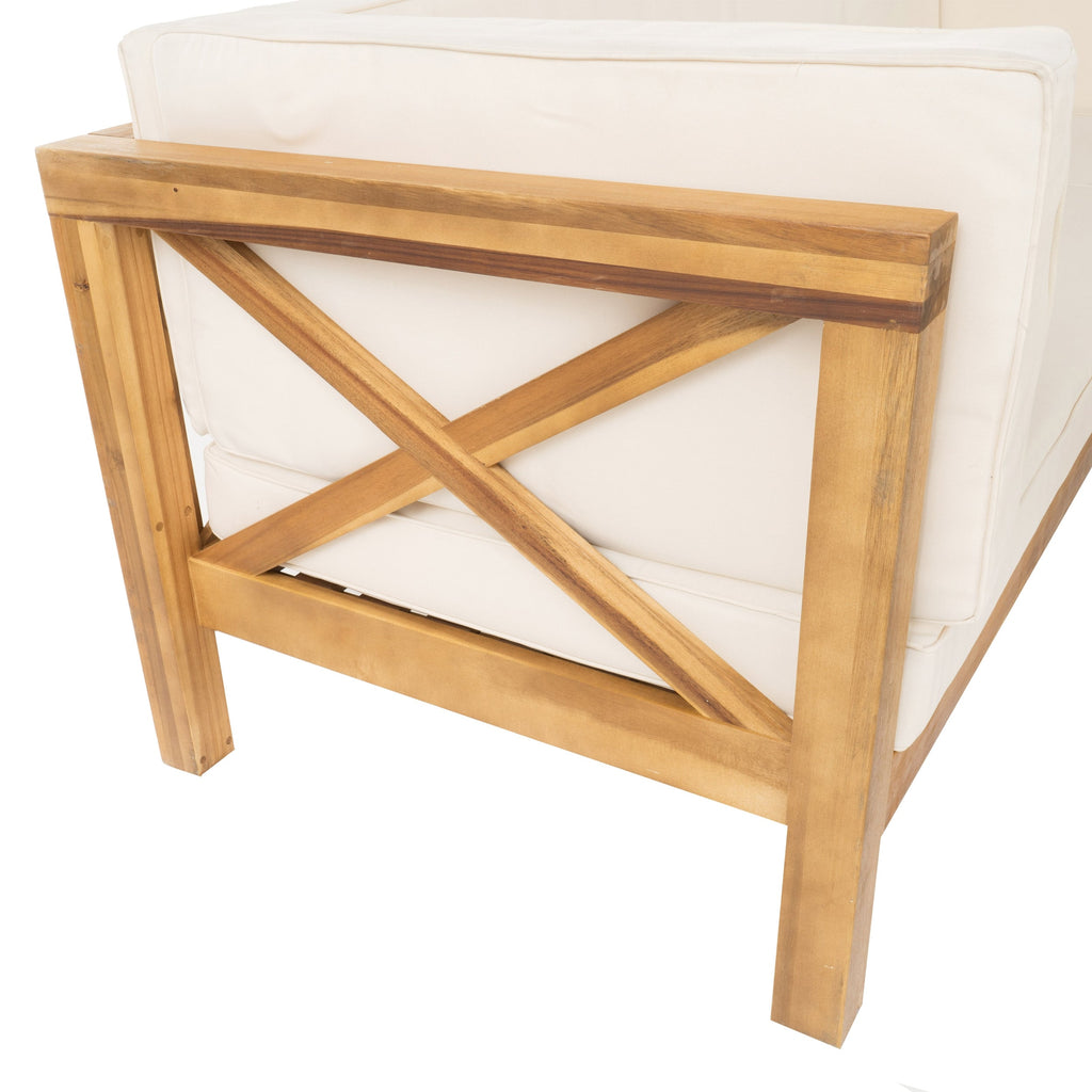 Ensemble de salon de jardin sectionnel Brava Acacia par Christopher Knight Home - 88,50 L x 88,50 l x 26,50 H