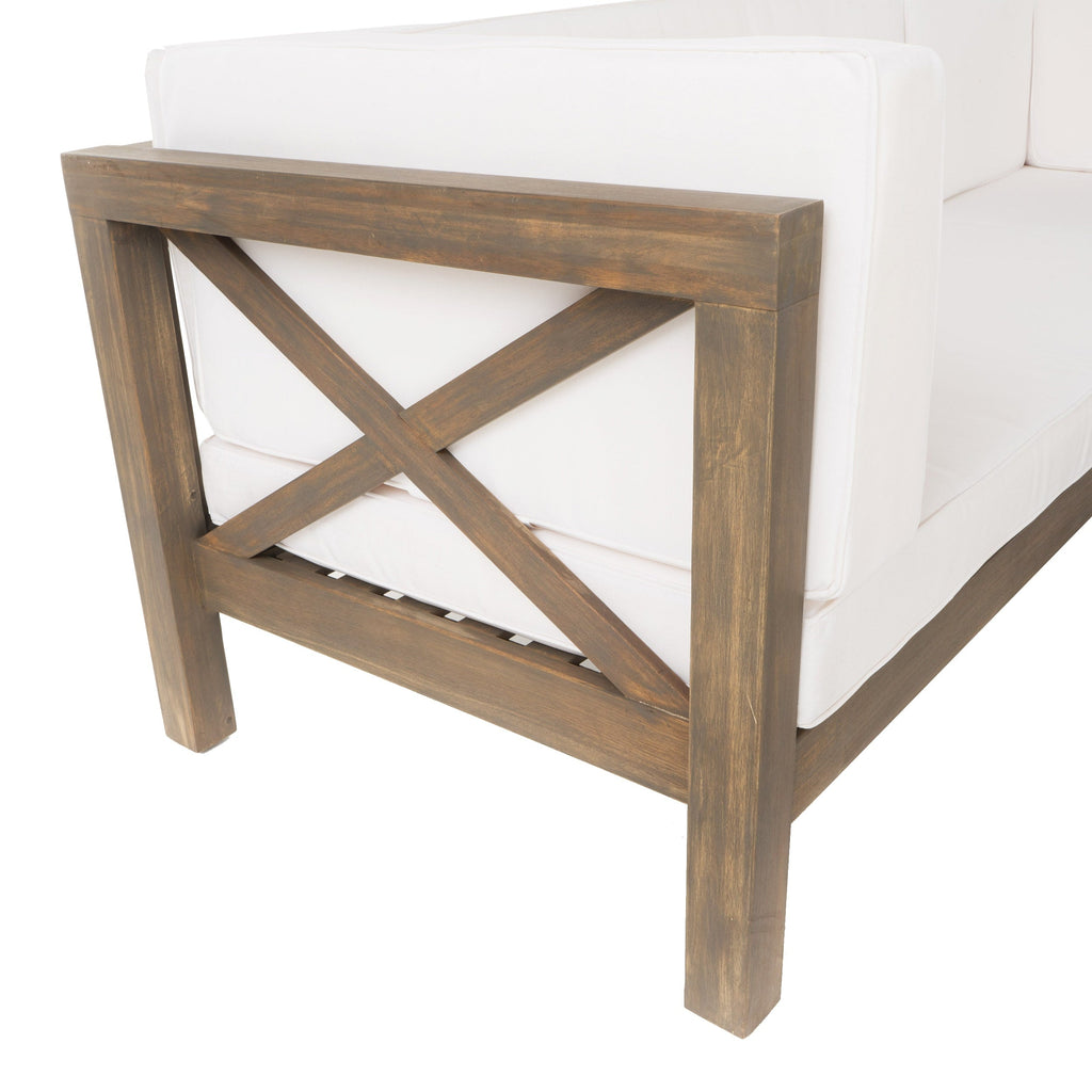 Ensemble de salon de jardin sectionnel Brava Acacia par Christopher Knight Home - 88,50 L x 88,50 l x 26,50 H