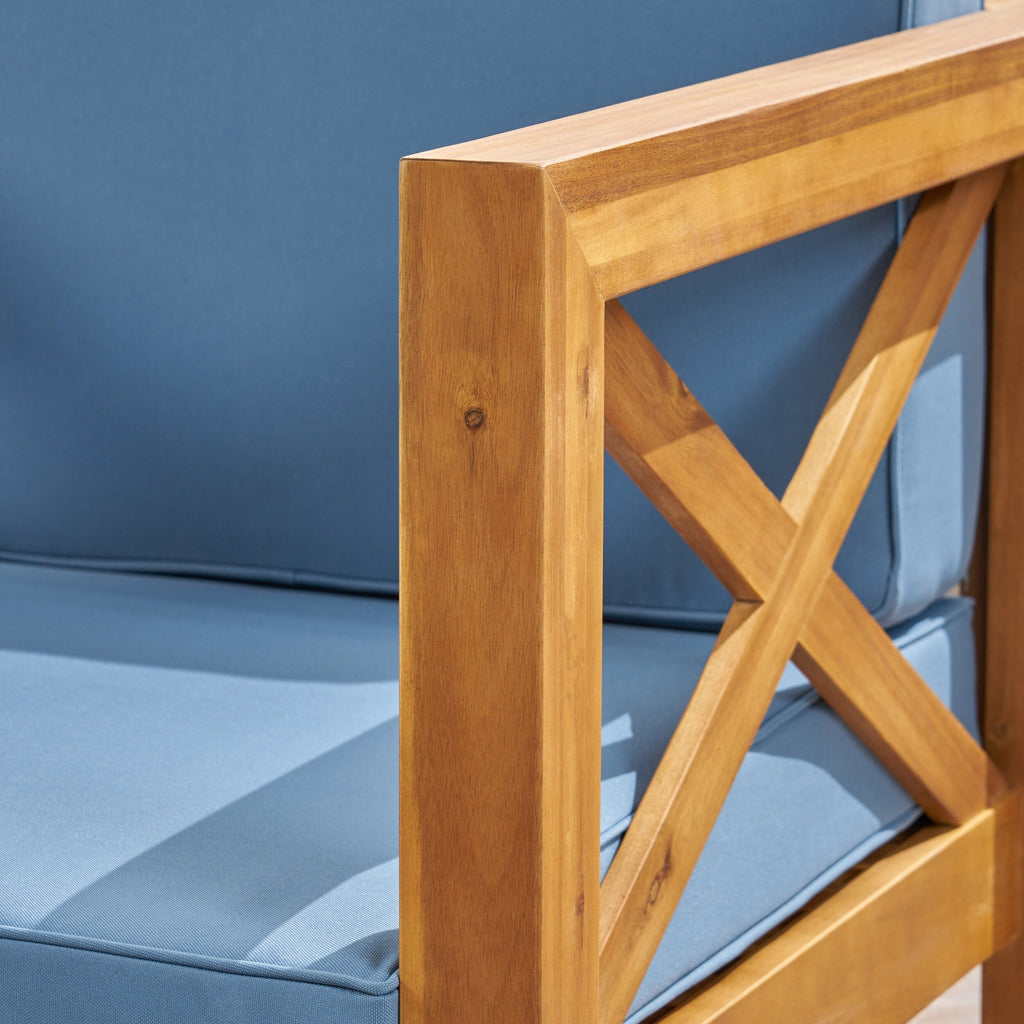 Ensemble de conversation d'extérieur Brava en bois d'acacia 6 pièces par Christopher Knight Home