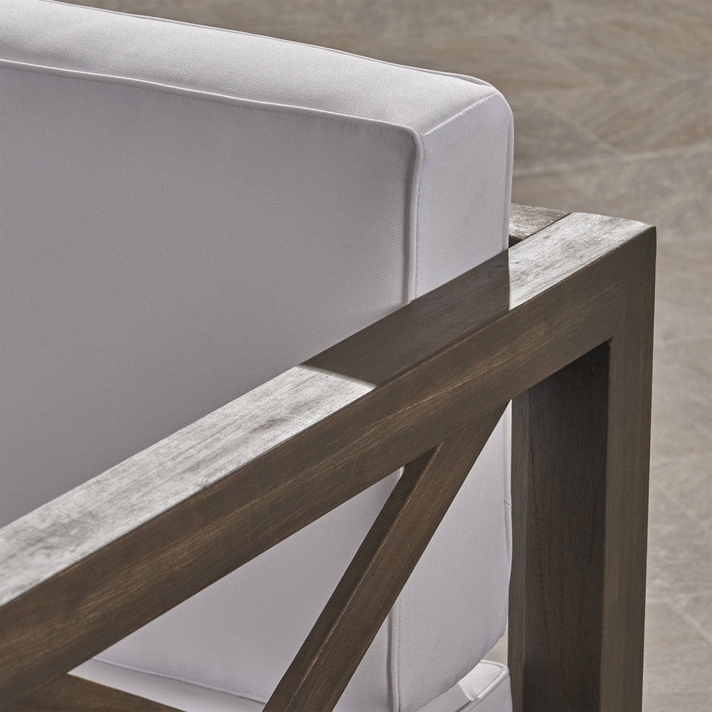 Ensemble canapé sectionnel et fauteuil club d'extérieur Brava en acacia par Christopher Knight Home