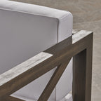 Ensemble canapé sectionnel et fauteuil club d'extérieur Brava en acacia par Christopher Knight Home