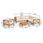 Ensemble canapé sectionnel et fauteuil club d'extérieur Brava en acacia par Christopher Knight Home