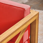 Ensemble canapé sectionnel et fauteuil club d'extérieur Brava en acacia par Christopher Knight Home