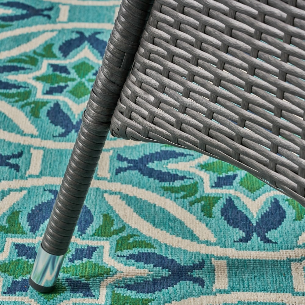 Ensemble bistrot d'extérieur 3 pièces en osier Brayden par Christopher Knight Home - N/A