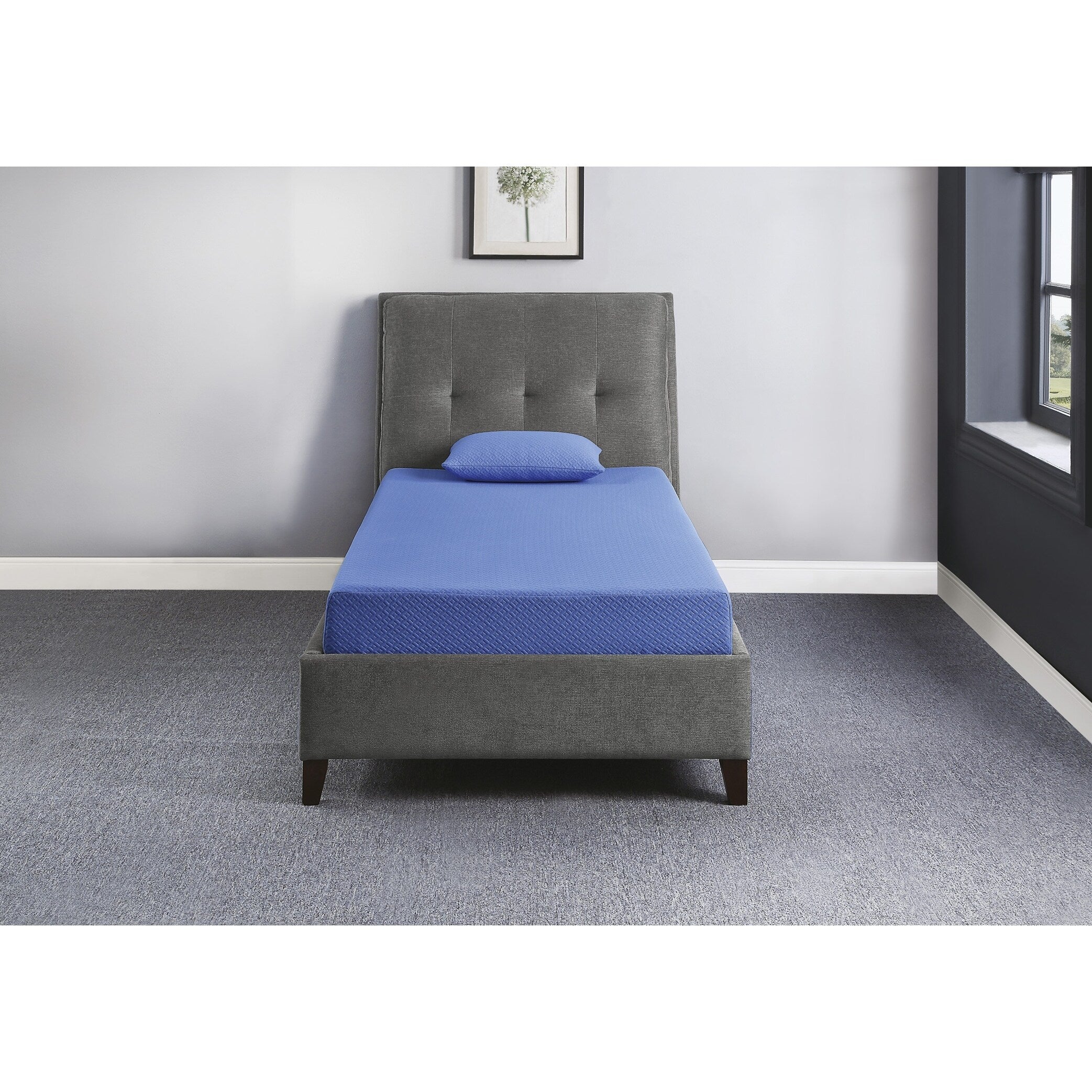 Ensemble matelas et oreiller en tissu respirant, matelas en mousse à mémoire de forme infusée de gel dans une boîte