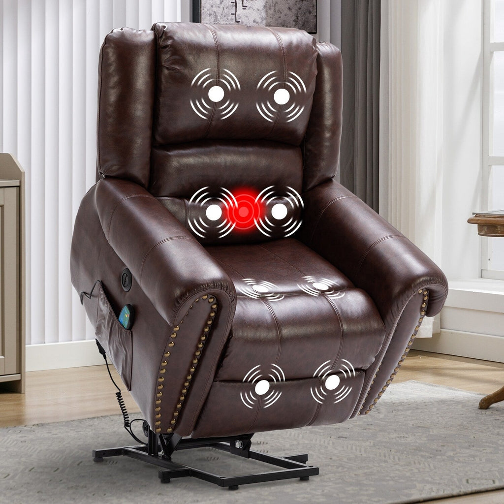 Fauteuil inclinable électrique Rivet respirant avec massage, chauffage et port USB