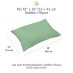 Taie d'oreiller en percale de coton BreathableBaby, pour oreiller pour enfant de 13 x 18/33 x 46 cm, couleur unie (lot de 2)