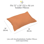 Taie d'oreiller en percale de coton BreathableBaby, pour oreiller pour enfant de 13 x 18/33 x 46 cm, couleur unie (lot de 2)