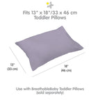 Taie d'oreiller en percale de coton BreathableBaby, pour oreiller pour enfant de 13 x 18/33 x 46 cm, couleur unie (lot de 2)