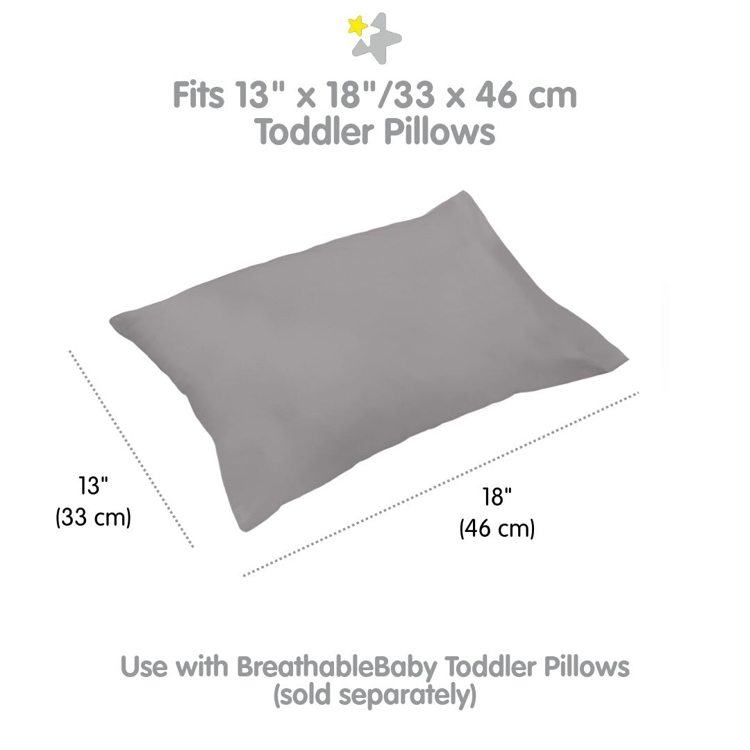 Taie d'oreiller en percale de coton BreathableBaby, pour oreiller pour enfant de 13 x 18/33 x 46 cm, couleur unie (lot de 2)