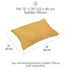Taie d'oreiller en percale de coton BreathableBaby, pour oreiller pour enfant de 13 x 18/33 x 46 cm, couleur unie (lot de 2)