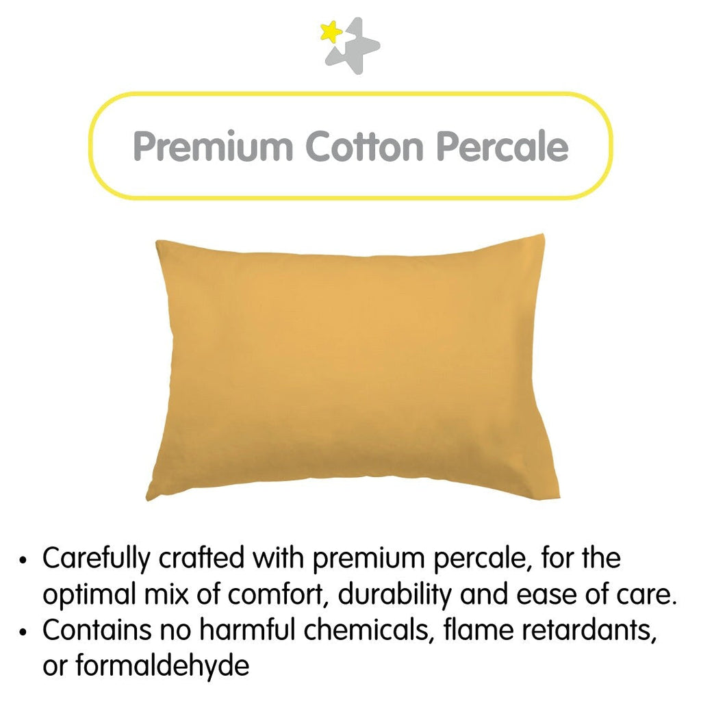 Taie d'oreiller en percale de coton BreathableBaby, pour oreiller pour enfant de 13 x 18/33 x 46 cm, couleur unie (lot de 2)